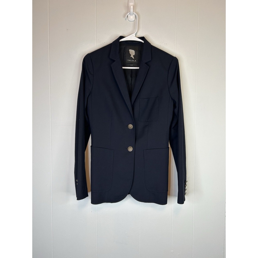 Talula Aritzia Women's Size 4 Blazer Navy Blue Wool Blend Casual Career 220
